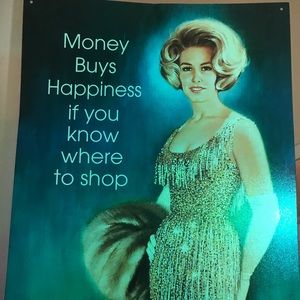 Money Buys Happiness wall decor retro glam